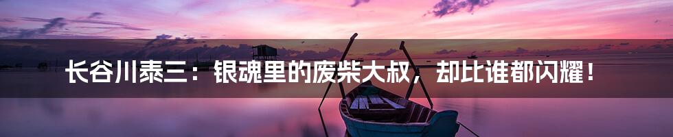 长谷川泰三:银魂里的废柴大叔,却比谁都闪耀!