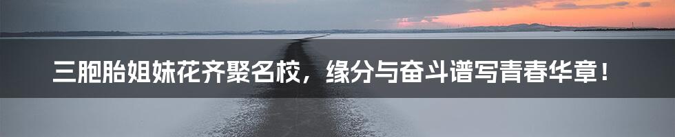 三胞胎姐妹花齐聚名校,缘分与奋斗谱写青春华章!
