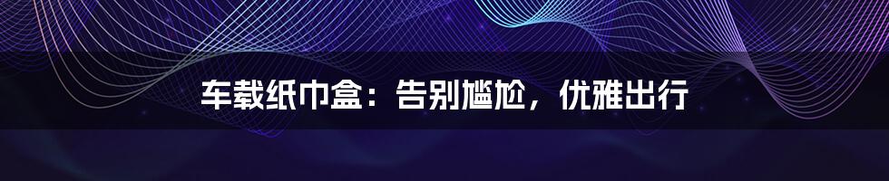 车载纸巾盒:告别尴尬,优雅出行