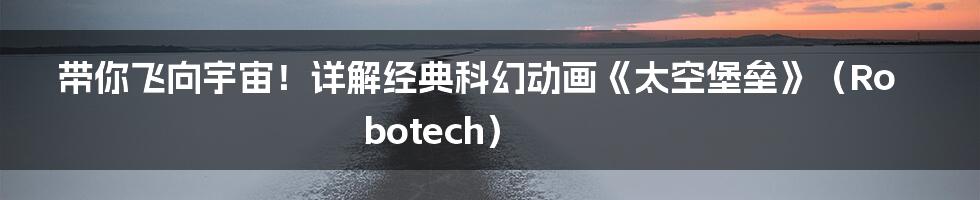 带你飞向宇宙!详解经典科幻动画《太空堡垒》(Robotech)