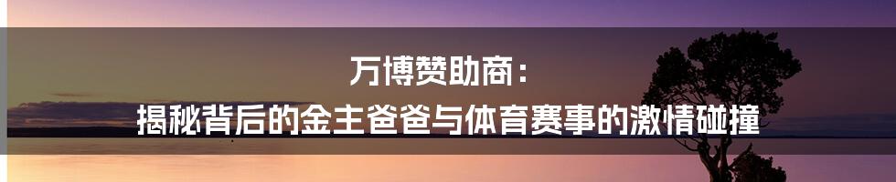 万博赞助商: 揭秘背后的金主爸爸与体育赛事的激情碰撞