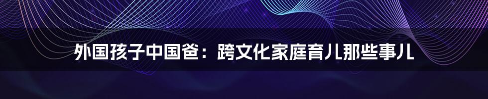外国孩子中国爸:跨文化家庭育儿那些事儿
