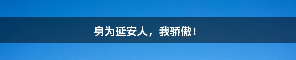身为延安人,我骄傲!