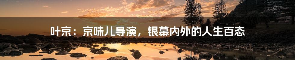 叶京:京味儿导演,银幕内外的人生百态