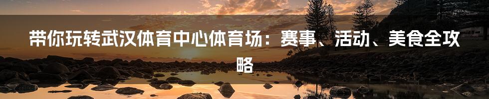 带你玩转武汉体育中心体育场:赛事、活动、美食全攻略