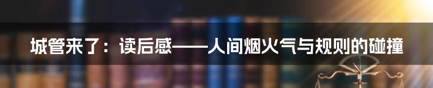 城管来了：读后感——人间烟火气与规则的碰撞
