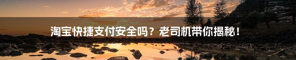 淘宝快捷支付安全吗？老司机带你揭秘！