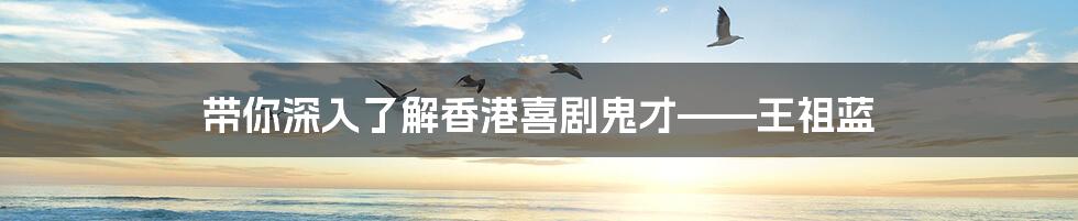 带你深入了解香港喜剧鬼才——王祖蓝