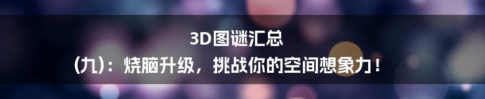 3D图谜汇总 (九):烧脑升级,挑战你的空间想象力!