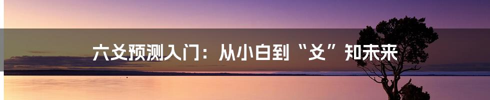 六爻预测入门:从小白到“爻”知未来