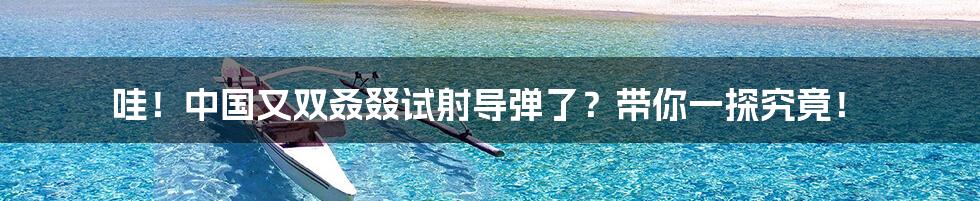 哇!中国又双叒叕试射导弹了?带你一探究竟!