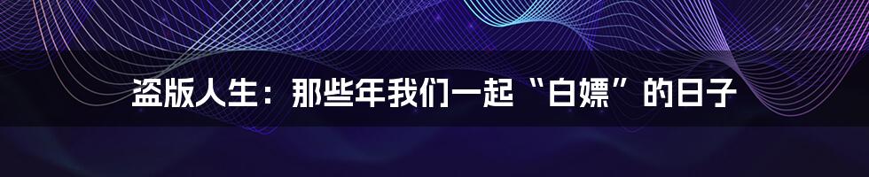 盗版人生:那些年我们一起“白嫖”的日子