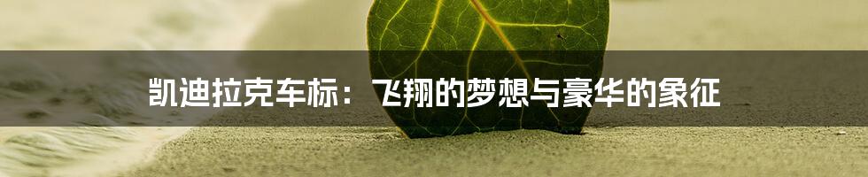 凯迪拉克车标:飞翔的梦想与豪华的象征