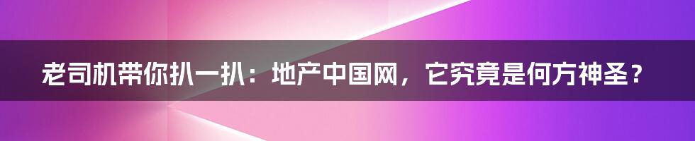 老司机带你扒一扒:地产中国网,它究竟是何方神圣?