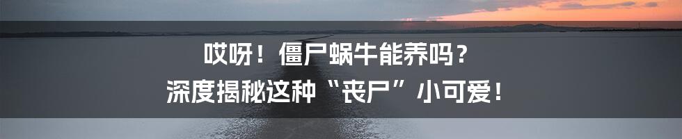 哎呀!僵尸蜗牛能养吗? 深度揭秘这种“丧尸”小可爱!