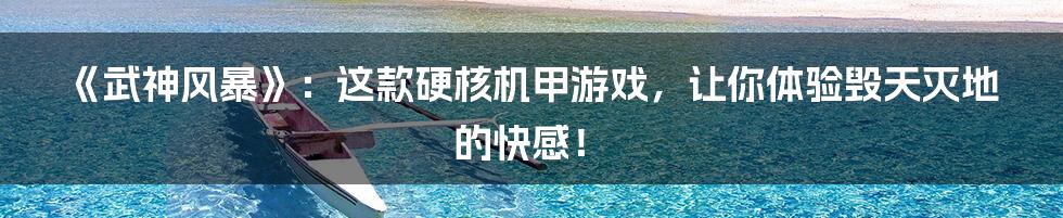 《武神风暴》：这款硬核机甲游戏，让你体验毁天灭地的快感！
