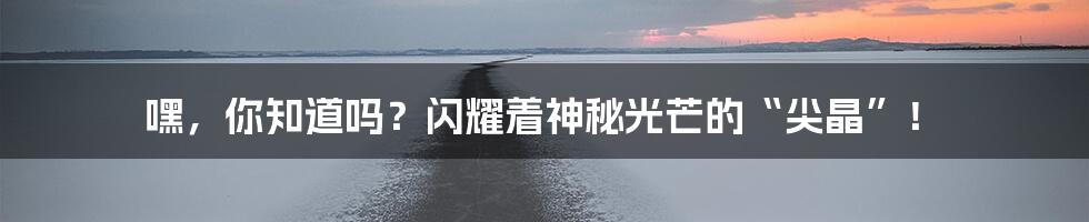 嘿,你知道吗?闪耀着神秘光芒的“尖晶”!