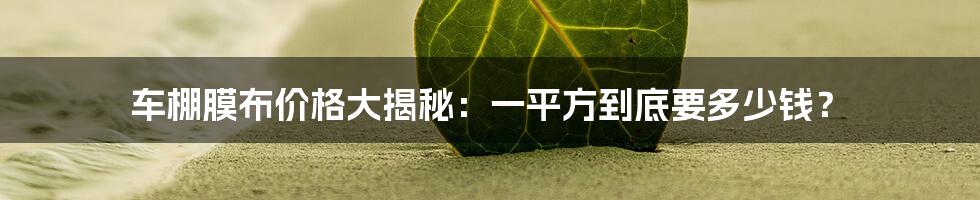 车棚膜布价格大揭秘:一平方到底要多少钱?
