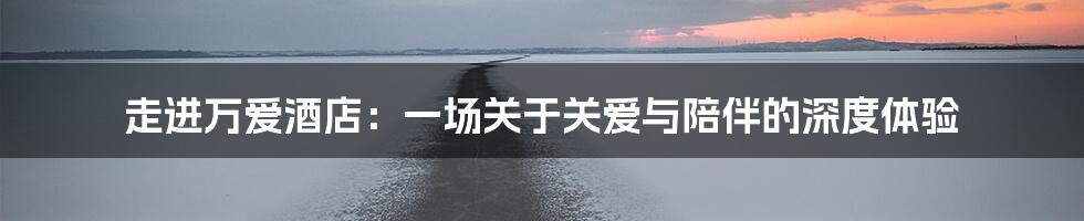 走进万爱酒店:一场关于关爱与陪伴的深度体验