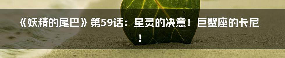 《妖精的尾巴》第59话:星灵的决意!巨蟹座的卡尼!