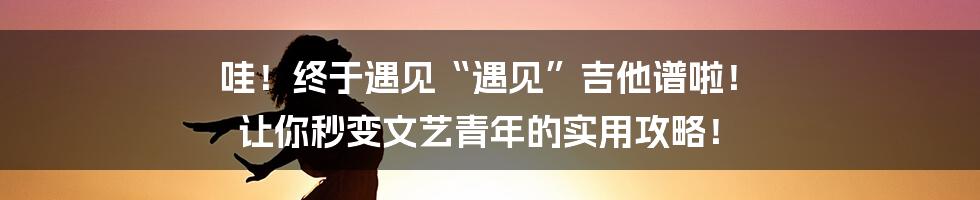 哇!终于遇见“遇见”吉他谱啦! 让你秒变文艺青年的实用攻略!