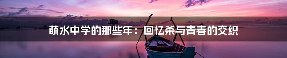 萌水中学的那些年:回忆杀与青春的交织