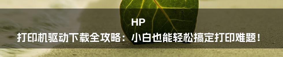 HP 打印机驱动下载全攻略:小白也能轻松搞定打印难题!