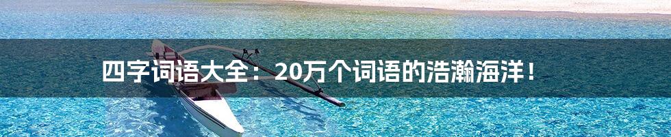 四字词语大全:20万个词语的浩瀚海洋!