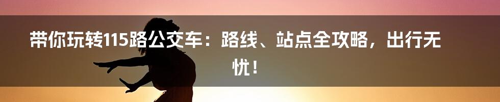 带你玩转115路公交车：路线、站点全攻略，出行无忧！