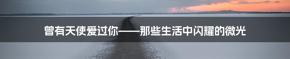 曾有天使爱过你——那些生活中闪耀的微光