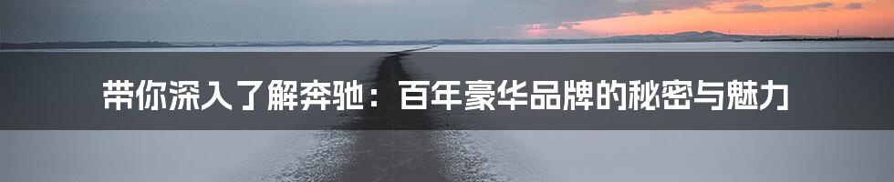 带你深入了解奔驰:百年豪华品牌的秘密与魅力