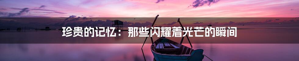 珍贵的记忆:那些闪耀着光芒的瞬间