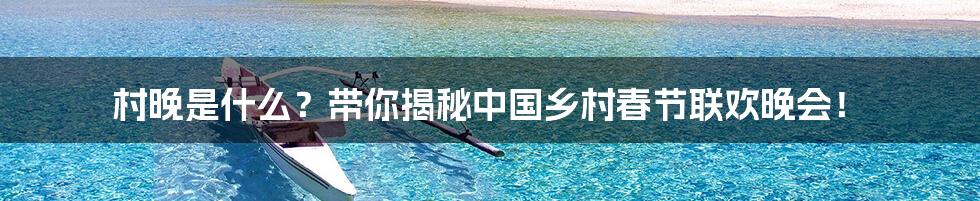 村晚是什么?带你揭秘中国乡村春节联欢晚会!
