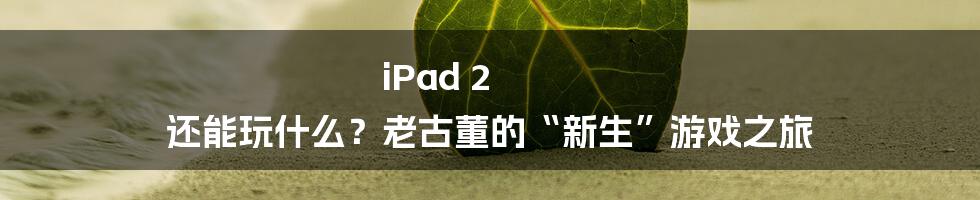 iPad 2 还能玩什么？老古董的“新生”游戏之旅