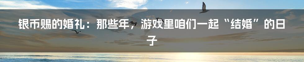 银币赐的婚礼：那些年，游戏里咱们一起“结婚”的日子