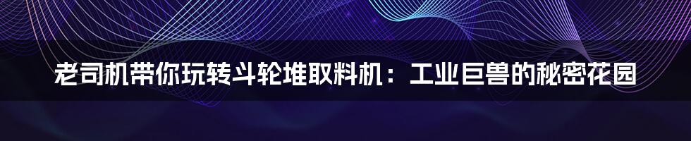 老司机带你玩转斗轮堆取料机:工业巨兽的秘密花园