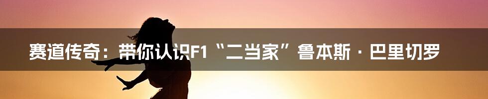 赛道传奇：带你认识F1“二当家”鲁本斯·巴里切罗