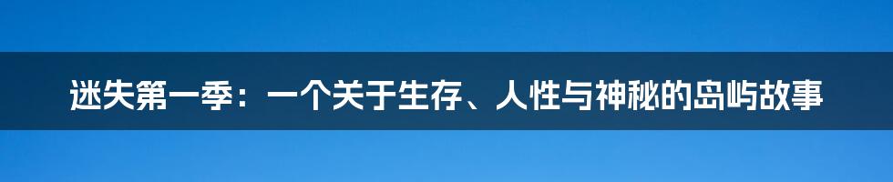 迷失第一季：一个关于生存、人性与神秘的岛屿故事