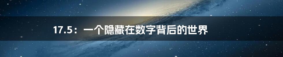 17.5:一个隐藏在数字背后的世界
