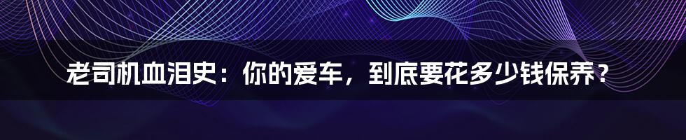老司机血泪史:你的爱车,到底要花多少钱保养?