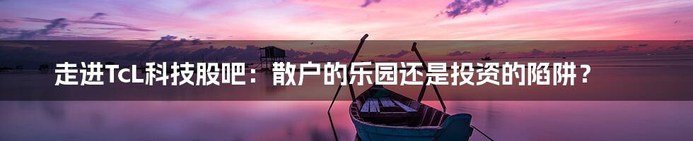 走进TcL科技股吧:散户的乐园还是投资的陷阱?