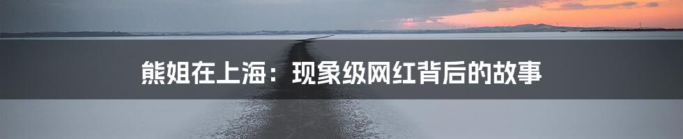 熊姐在上海：现象级网红背后的故事