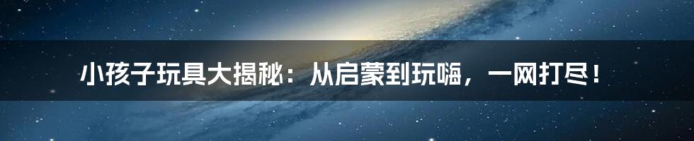 小孩子玩具大揭秘:从启蒙到玩嗨,一网打尽!