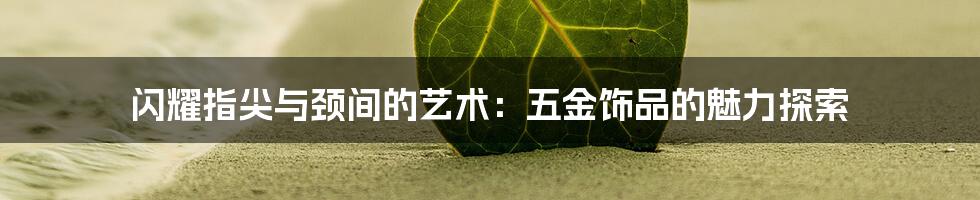 闪耀指尖与颈间的艺术:五金饰品的魅力探索