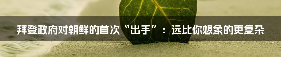 拜登政府对朝鲜的首次“出手”：远比你想象的更复杂