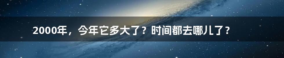 2000年,今年它多大了?时间都去哪儿了?