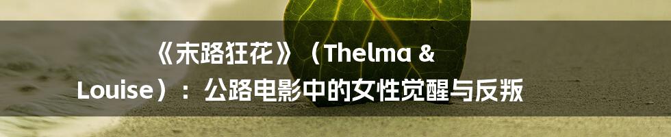 《末路狂花》（Thelma & Louise）：公路电影中的女性觉醒与反叛