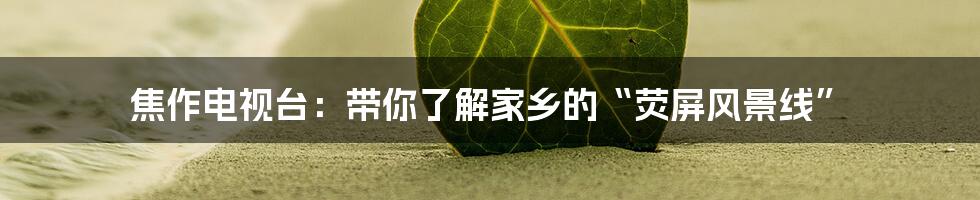 焦作电视台:带你了解家乡的“荧屏风景线”