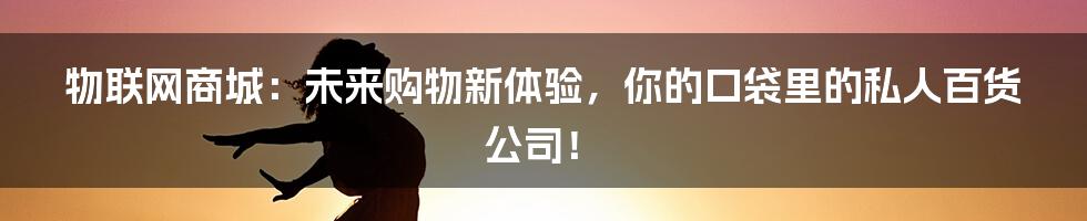 物联网商城：未来购物新体验，你的口袋里的私人百货公司！