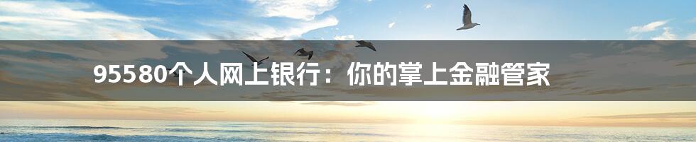 95580个人网上银行:你的掌上金融管家
